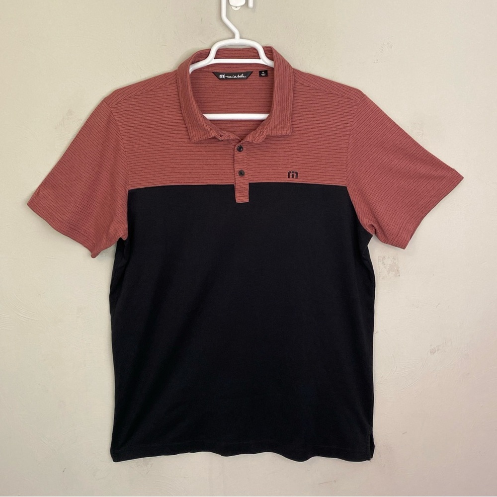 Travis Mathew Two-Tone Rust and Black Polo